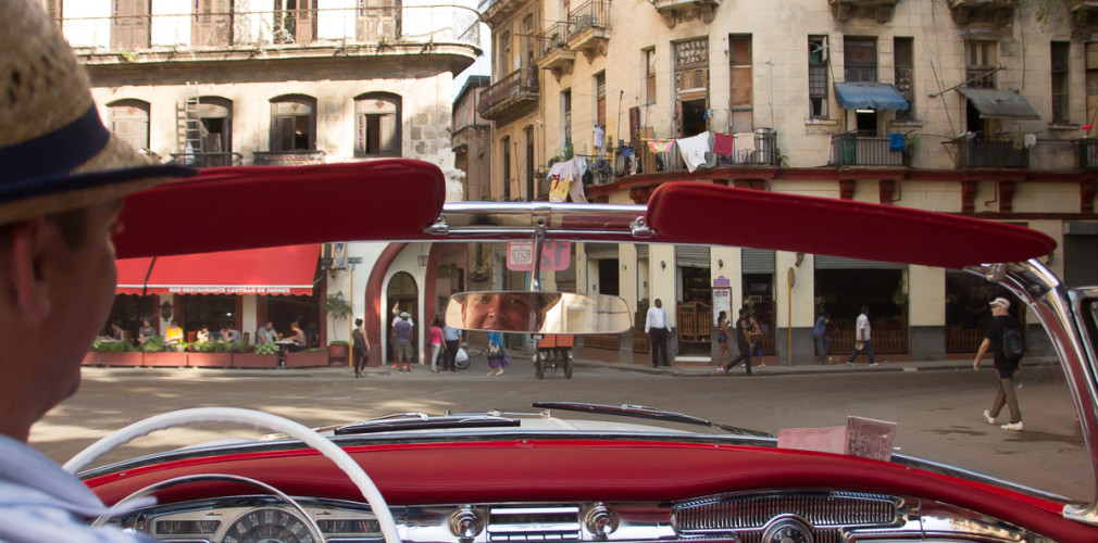 fabio in our classic car in havana